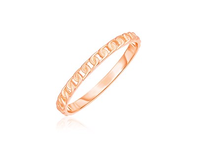 14k Gold Ring with Bead Texture