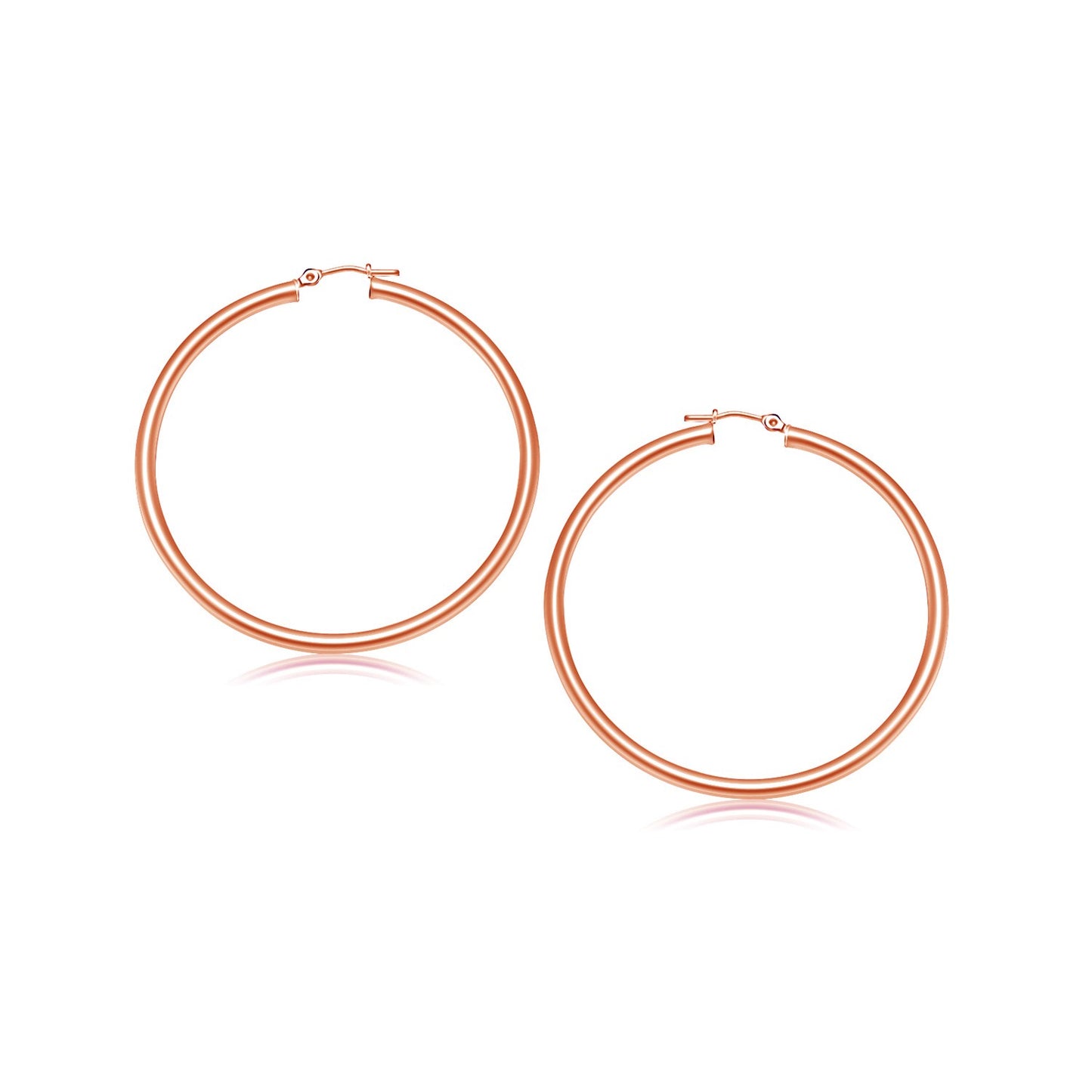 14k Rose Gold Polished Hoop Earrings