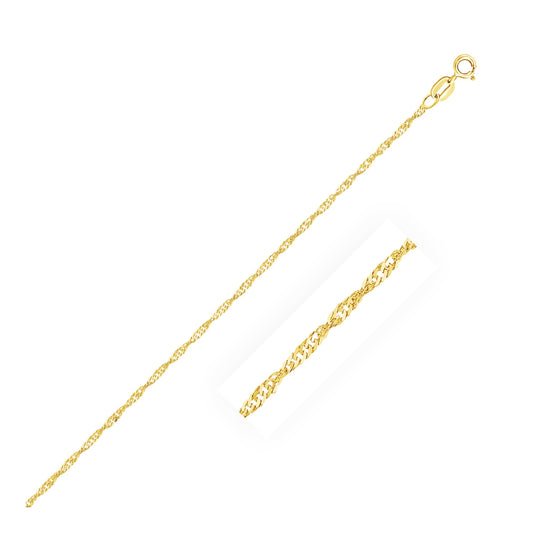 14k Yellow Gold Singapore Anklet