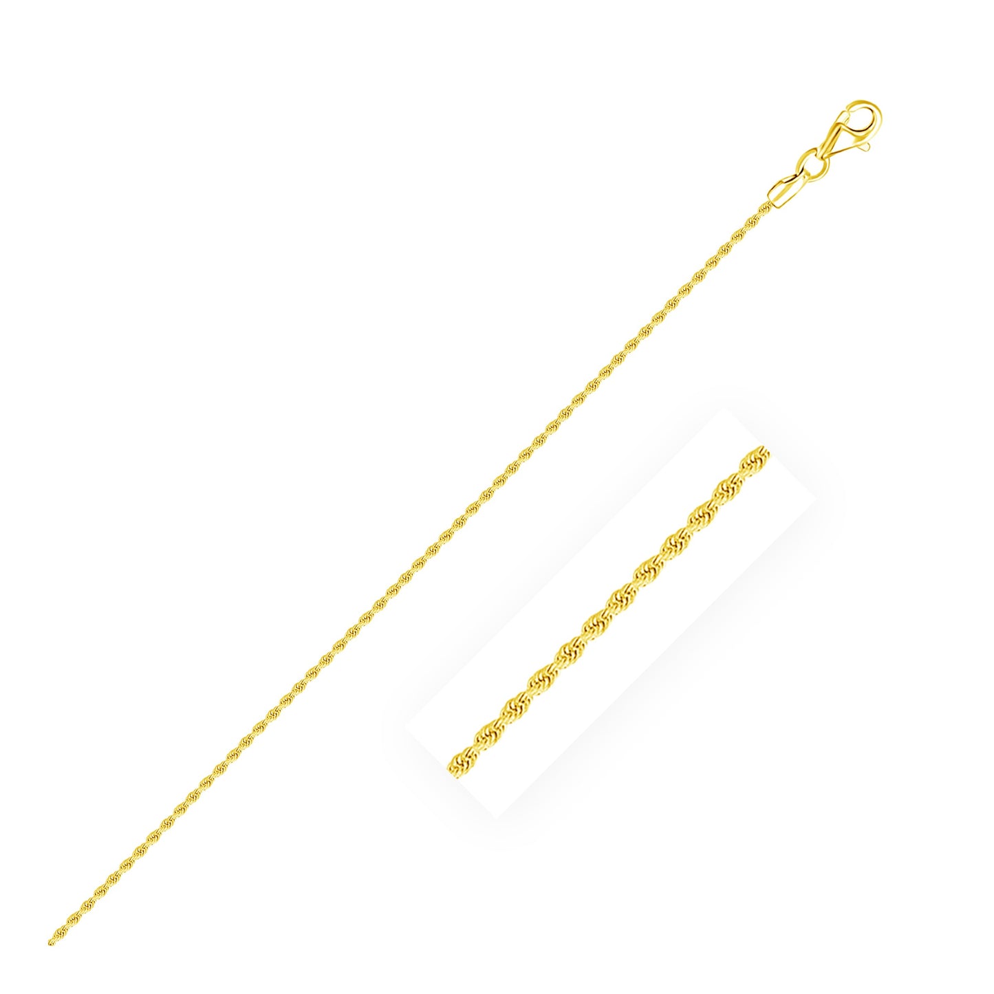 14k Yellow Gold Diamond Cut Rope Anklet