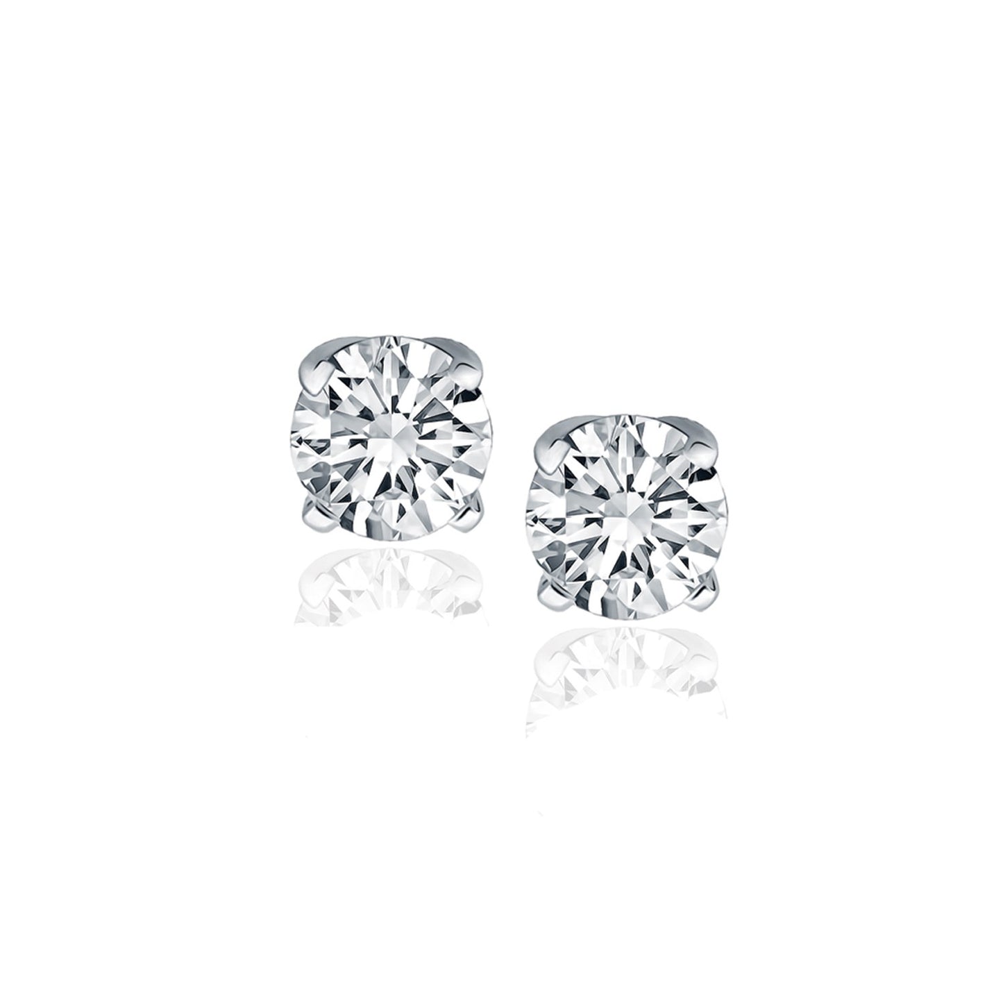 1 CT. T.W Diamond Stud Earrings in 14k White Gold