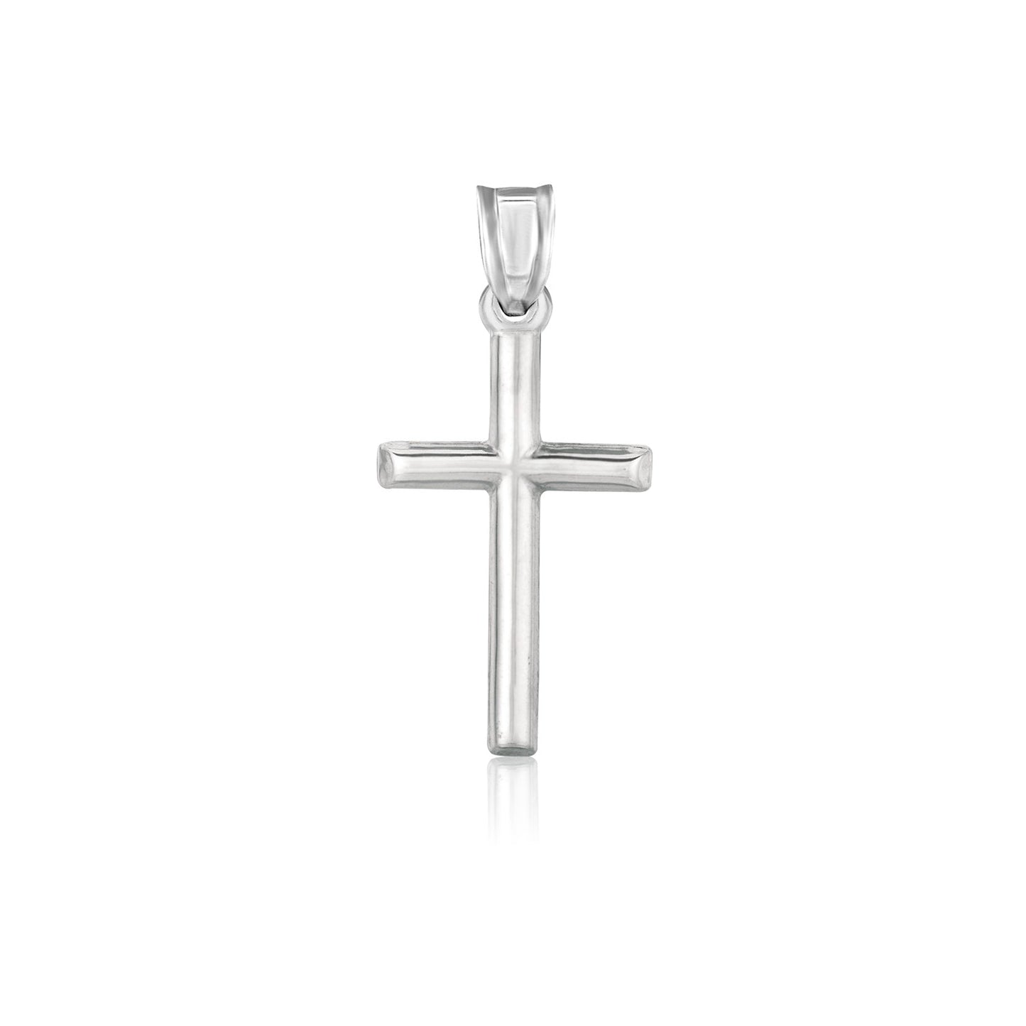 High Polish Cross Pendant in 14k White Gold