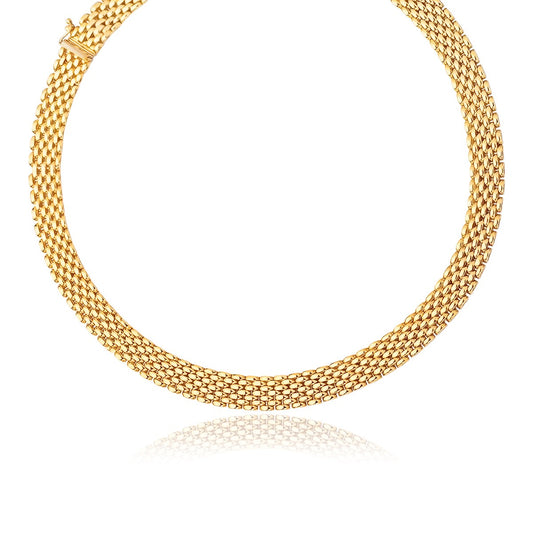 14k Yellow Gold Panther Link Necklace