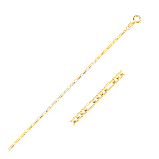 14k Yellow Gold Figaro Anklet