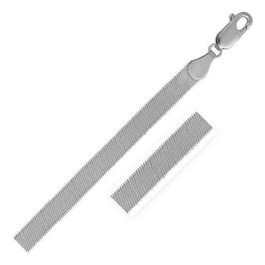 14k White Gold Herringbone Bracelet