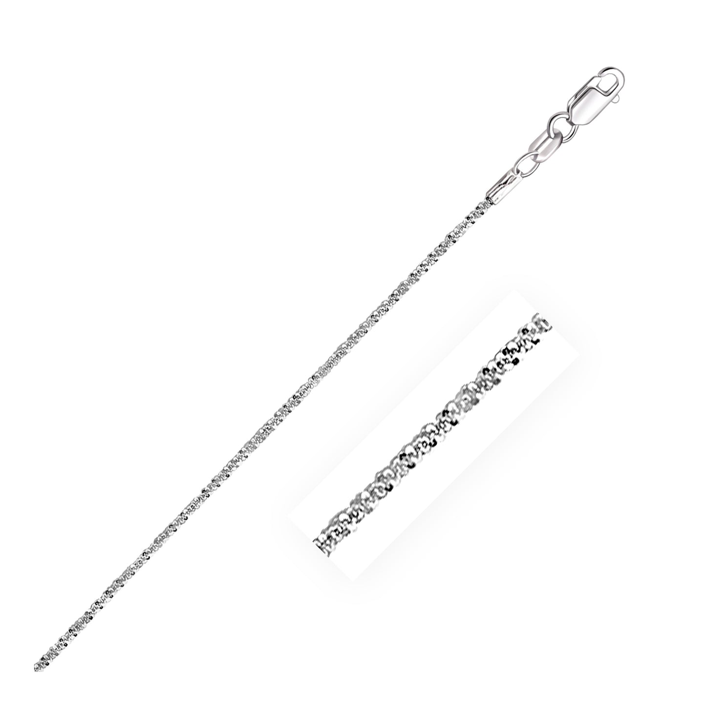 14k White Gold Sparkle Anklet