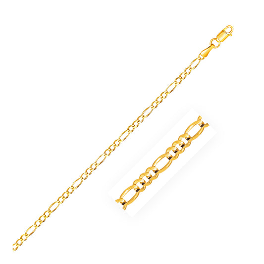 14k Yellow Gold Figaro Anklet