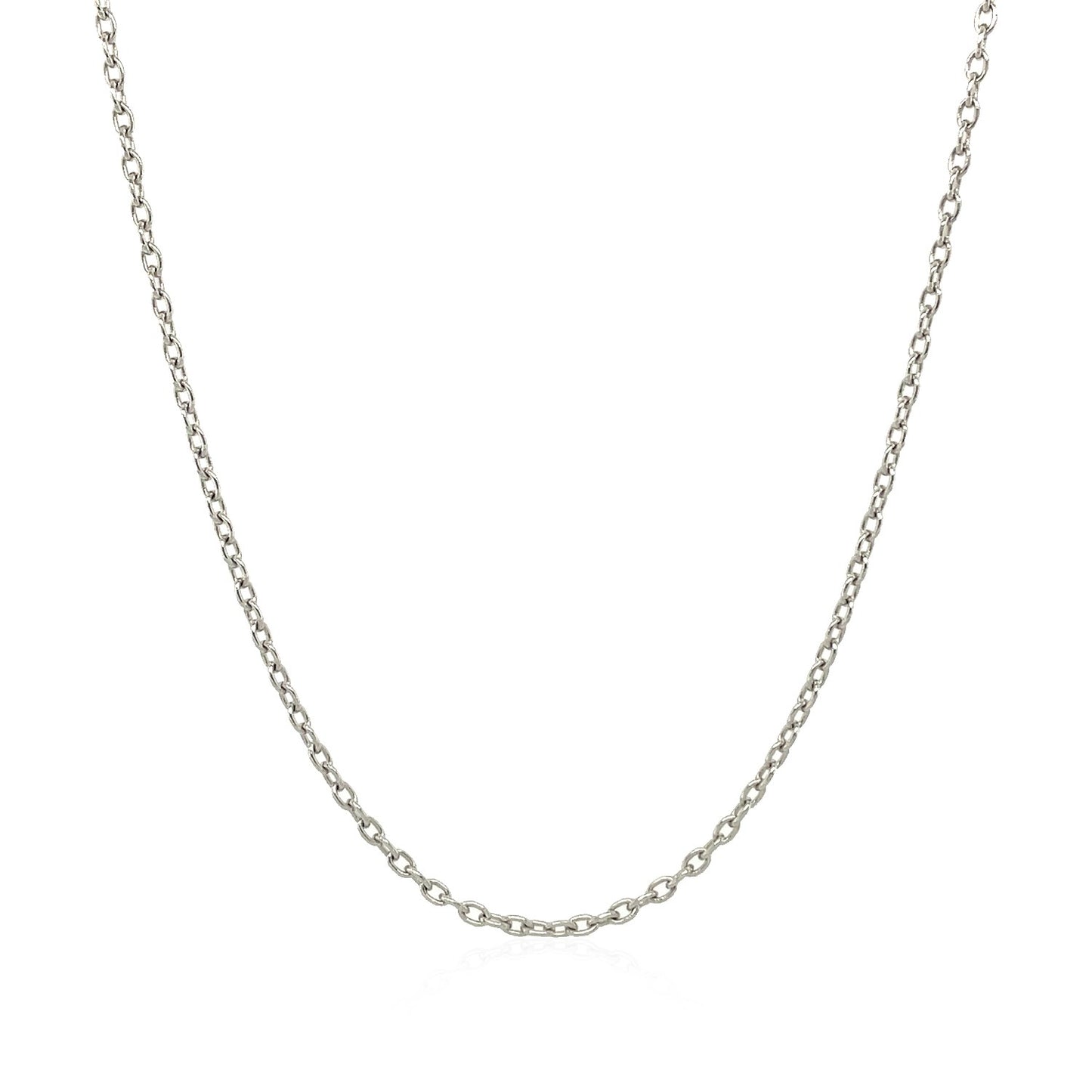 14k White Gold Round Cable Chain