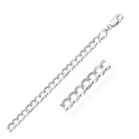 14k White Gold Solid Curb Bracelet