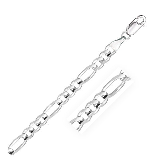 14k White Gold Solid Figaro Bracelet