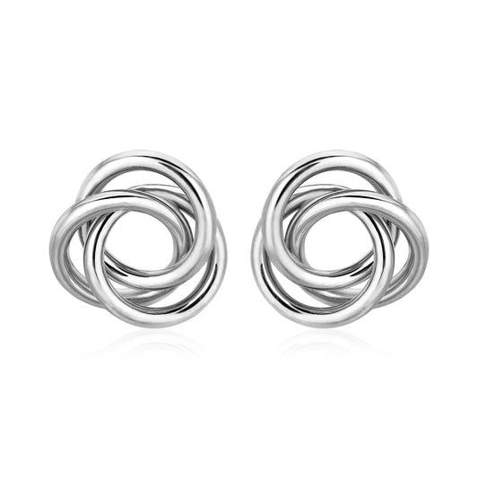 Sterling Silver Polished Open Love Knot Earrings (16mm)