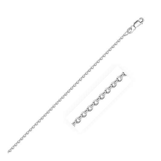 Sterling Silver Rhodium Plated Cable Chain (1.50 mm)