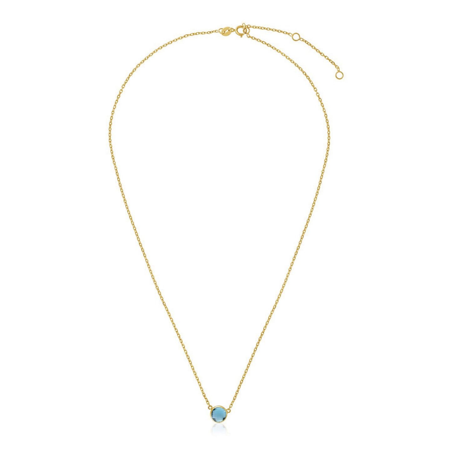 14k Yellow Gold Blue Topaz Necklace