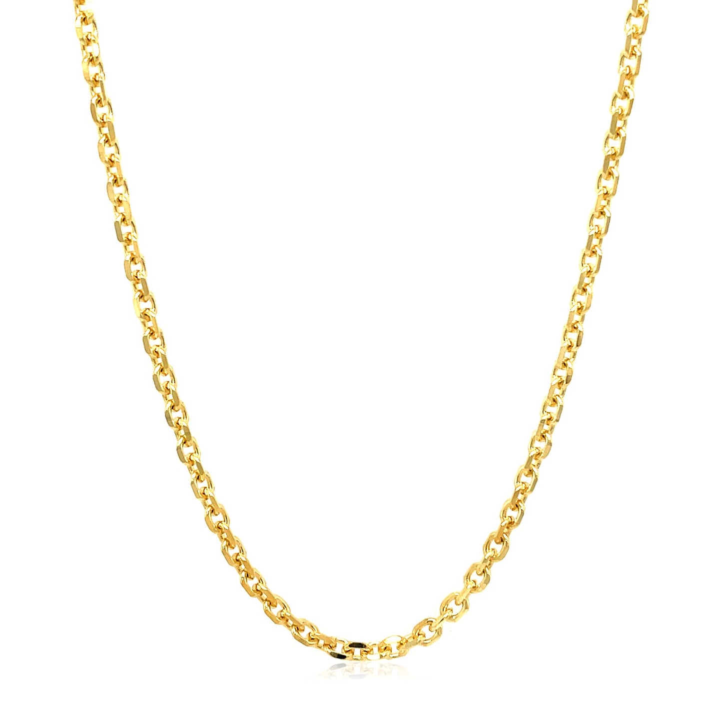 14k Yellow Gold Diamond Cut Cable Chain