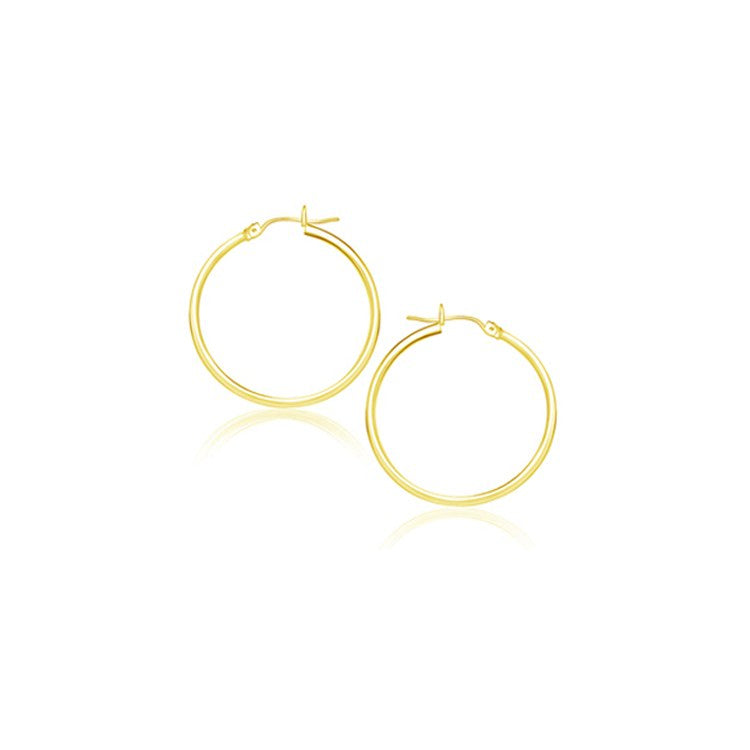 14k Yellow Gold Polished Hoop Earrings