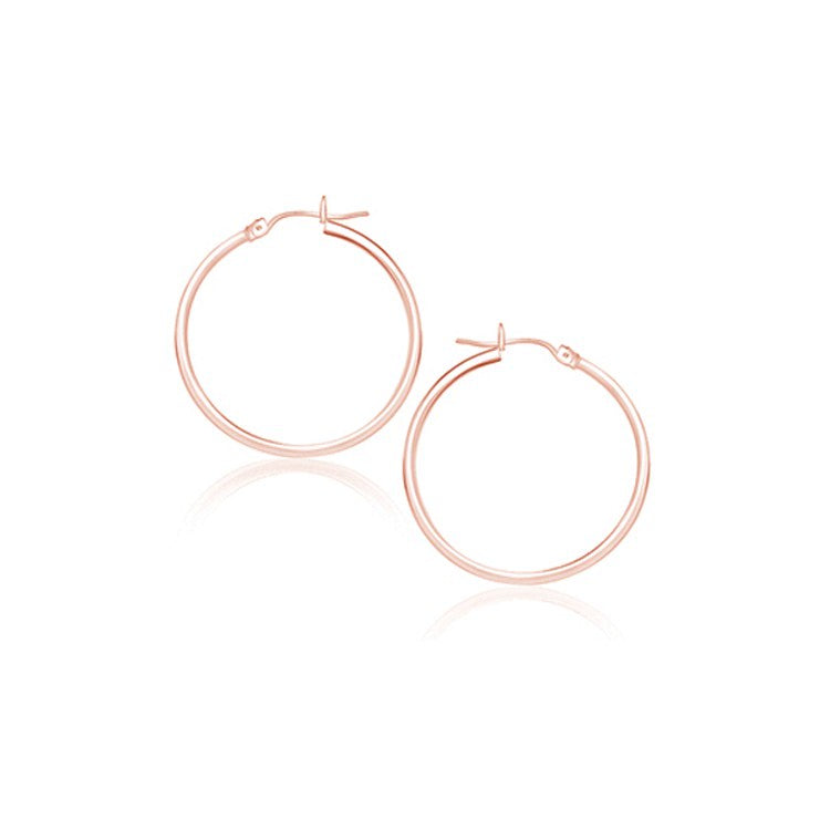 14k Rose Gold Polished Hoop Earrings