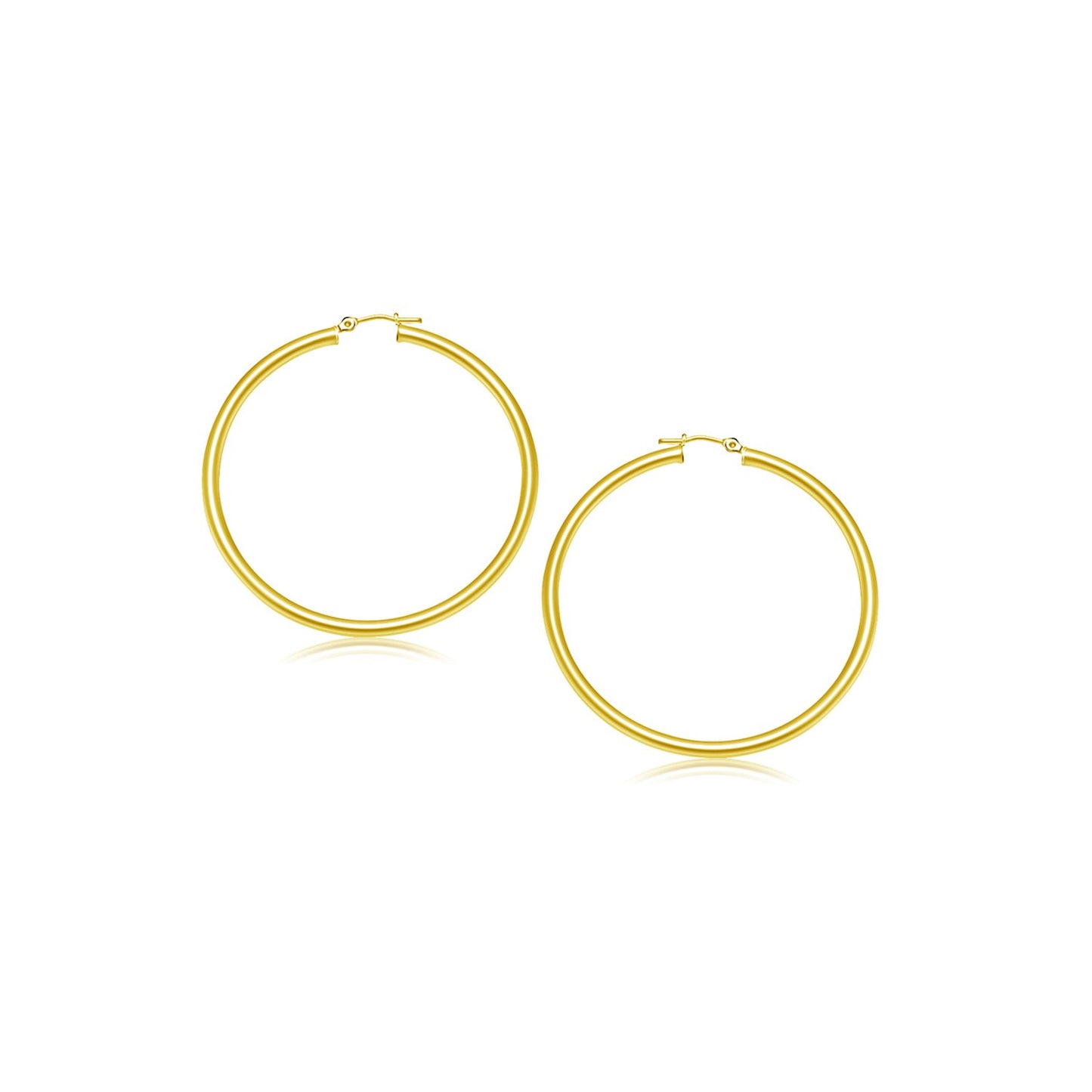 14k Yellow Gold Polished Hoop Earrings