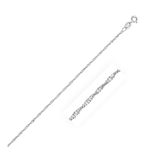 14k White Gold Singapore Anklet