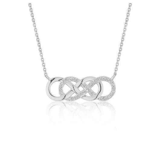 3/20 CT. T.W Double Infinity Diamond Pendant in 14k White Gold