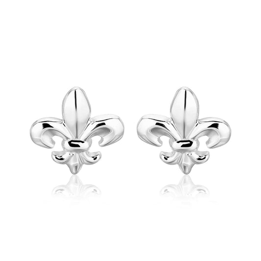 Sterling Silver Fleur De Lis Earrings