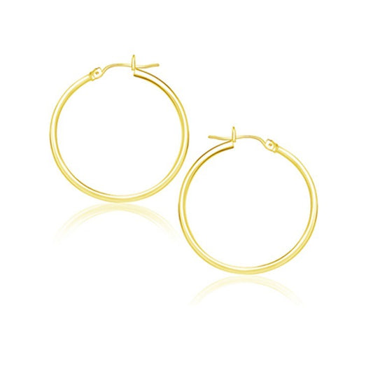 10k Yellow Gold Polished Hoop Earrings