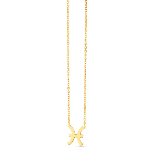 14K Yellow Gold Pisces Necklace