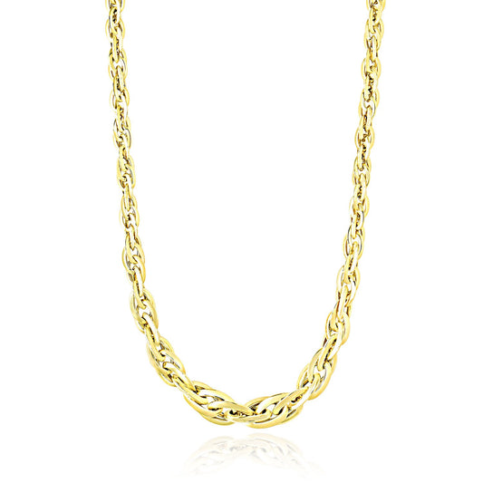 14k Yellow Gold Double Oval Link Necklace