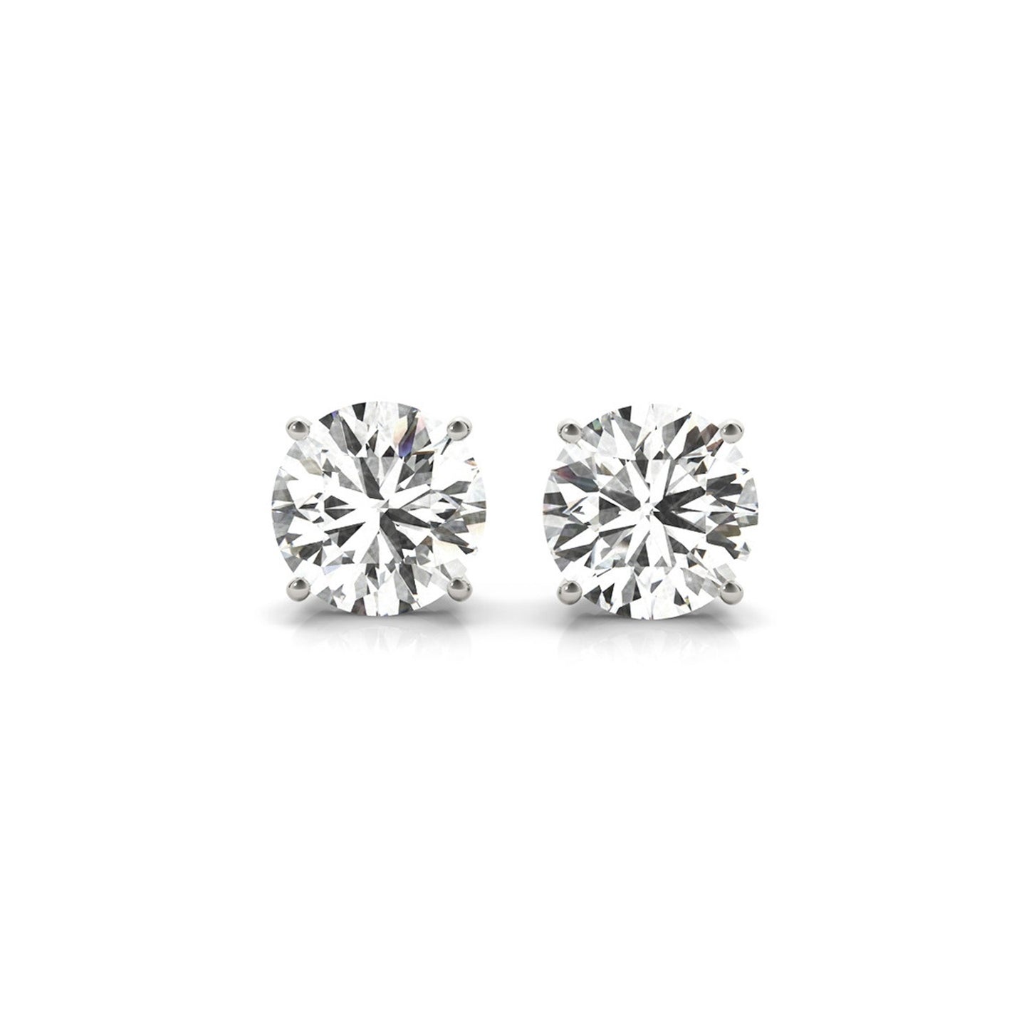 4 CT. T.W  Lab Grown Diamond Stud Earrings in 14k White Gold