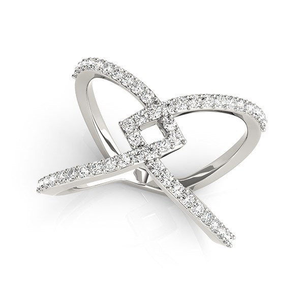 1/2 CT. T.W Fancy Entwined Diamond Ring in 14k White Gold