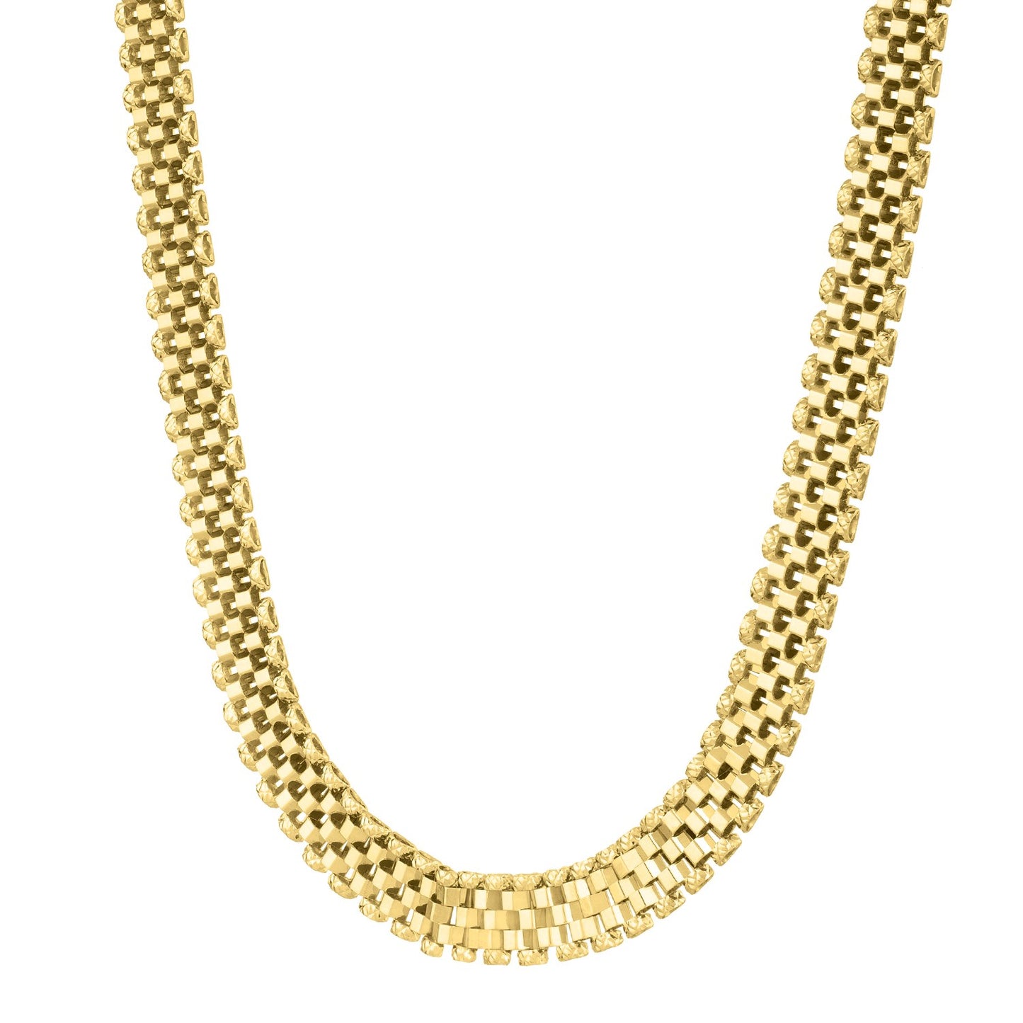 14k Yellow Gold Panther Link Necklace