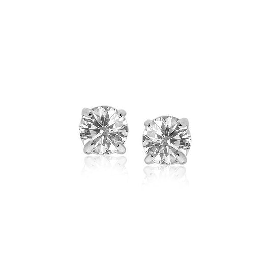 14k White Gold Cubic Zirconia Stud Earrings