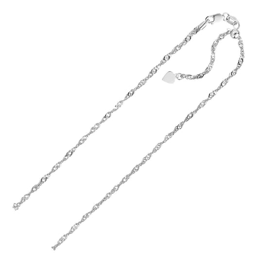 Sterling Silver Adjustable Singapore Chain (1.50 mm)