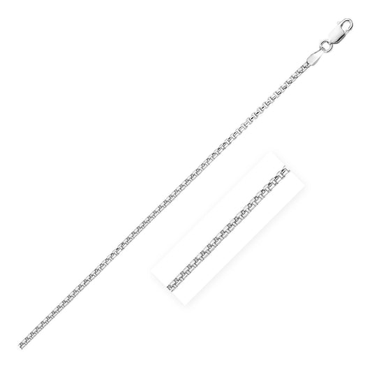 Rhodium-Plated Sterling Silver Round Box Chain