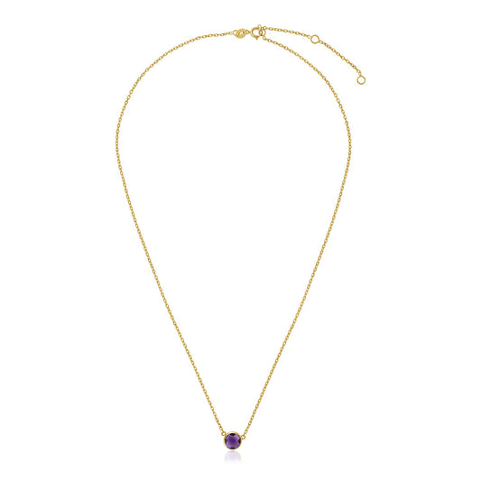 14k Yellow Gold Amethyst Necklace