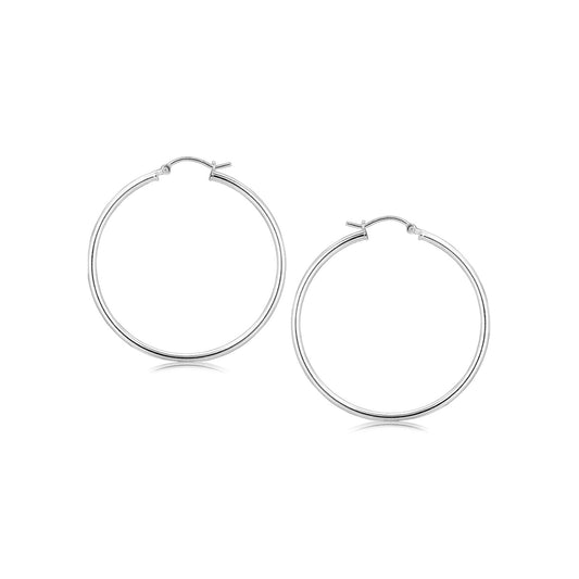 Sterling Silver Thin Polished Hoop Earrings