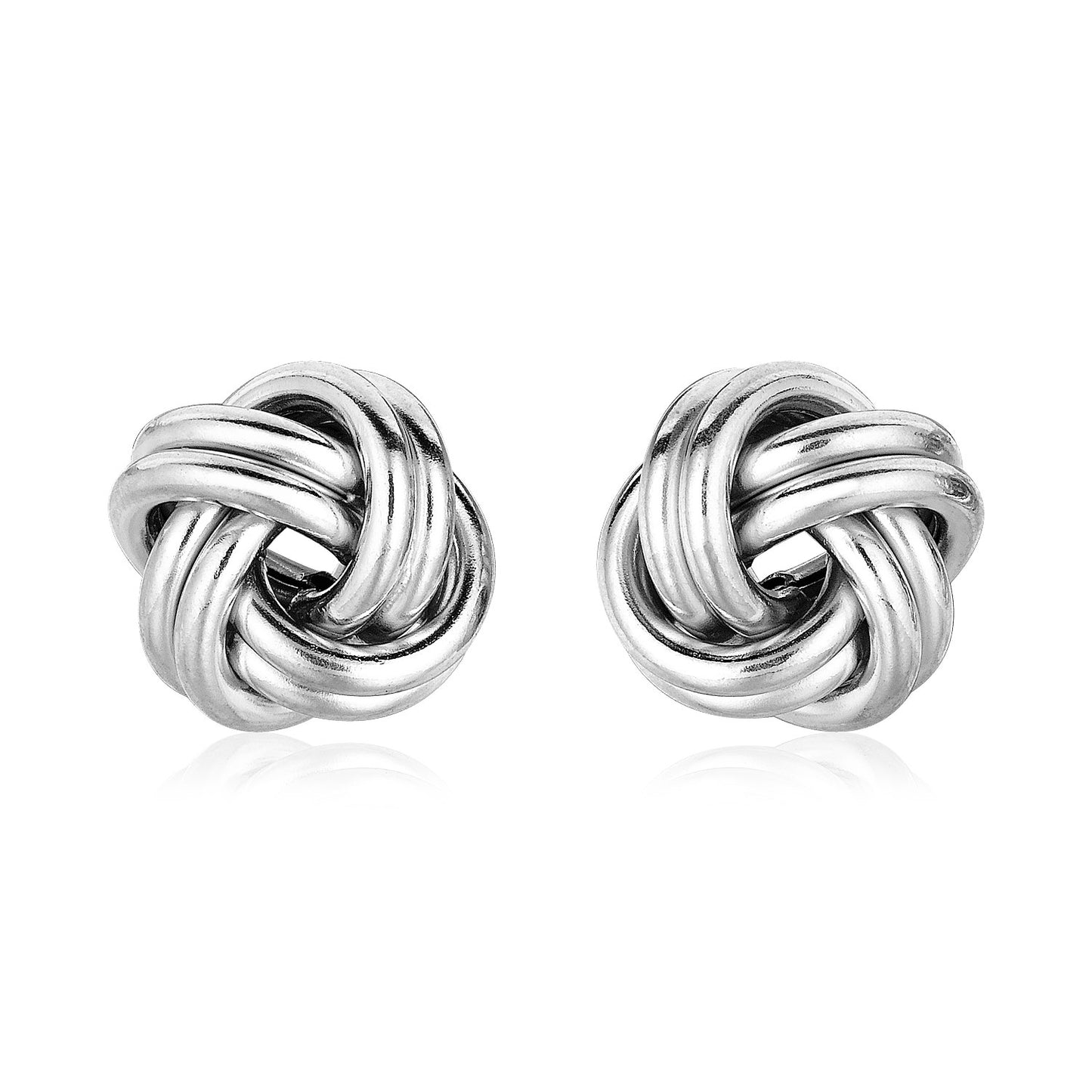 Sterling Silver Polished Two Strand Love Knot Earrings (13mm)