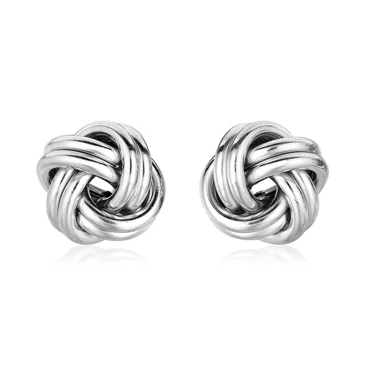 Sterling Silver Polished Two Strand Love Knot Earrings (13mm)