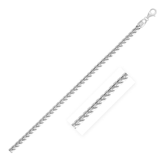 Rhodium-Plated Sterling Silver Round Franco Chain (4.60 mm)