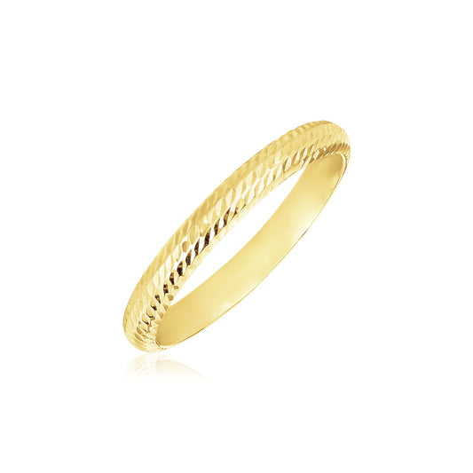 14k Yellow Gold Textured Comfort Fit Wedding Band (2.50 mm)