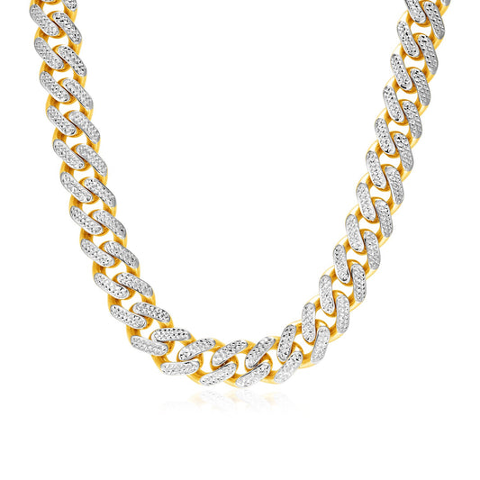 14k Two Tone Gold Miami Cuban Link Chain