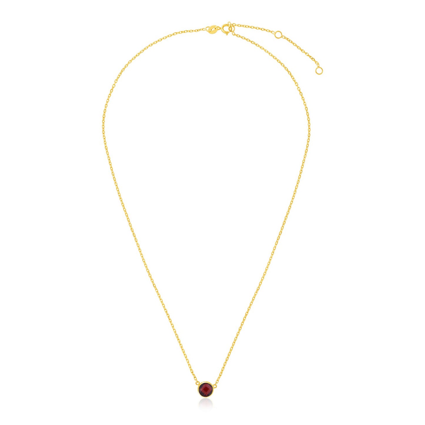 14k Yellow Gold Garnet Necklace