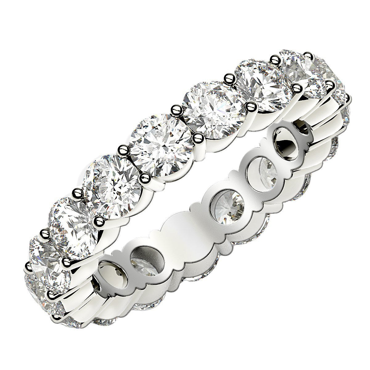3 CT. T.W. Lab Grown Round Cut Diamond Eternity Ring in 14k White Gold