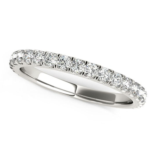 3/8 CT. T.W. Round Paved Setting Diamond Wedding Band in 14k White Gold
