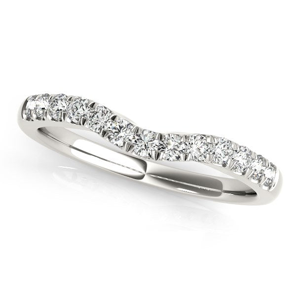 1/4 CT. T.W. Curved Diamond Wedding Band in 14k White Gold