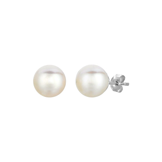 Sterling Silver Freshwater Pearl Earrings (8mm)