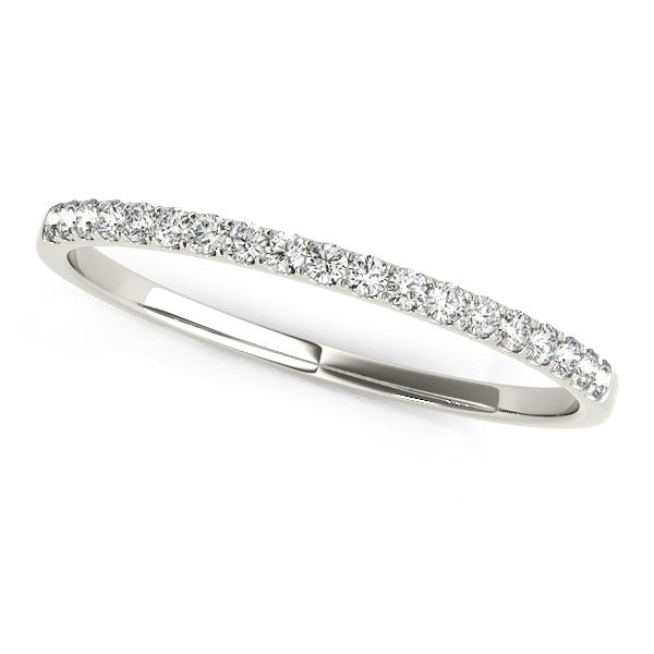 1/8 CT. T.W. Pave Setting Diamond Wedding Band in 14k White Gold