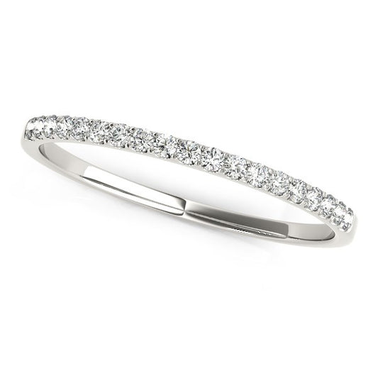 1/8 CT. T.W. Pave Setting Diamond Wedding Band in 14k White Gold
