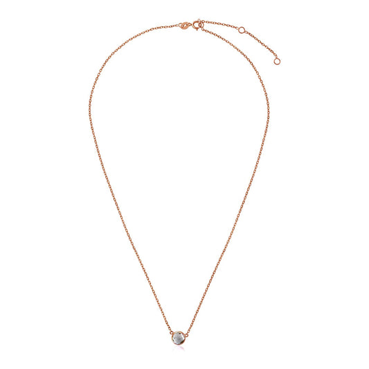 14k Rose Gold White Topaz Necklace