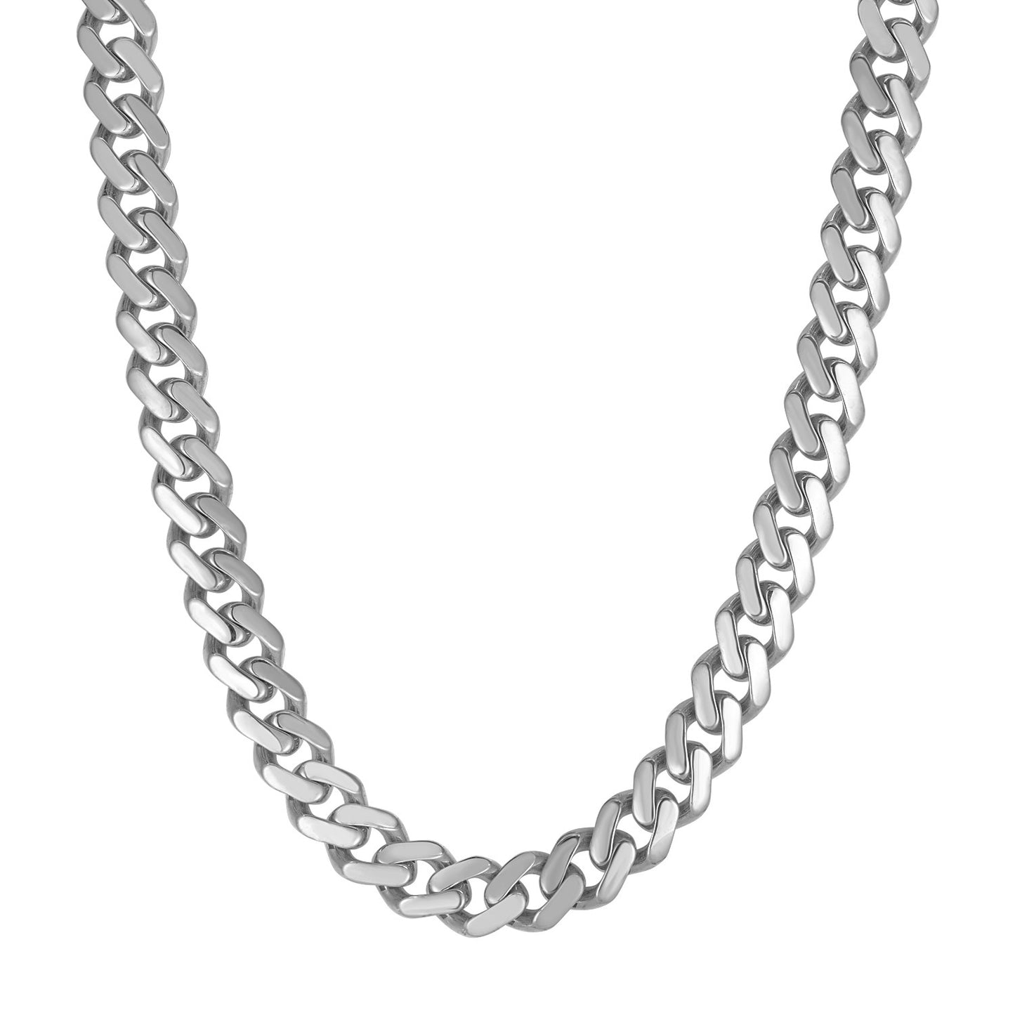 14k White Gold Polished Curb Chain