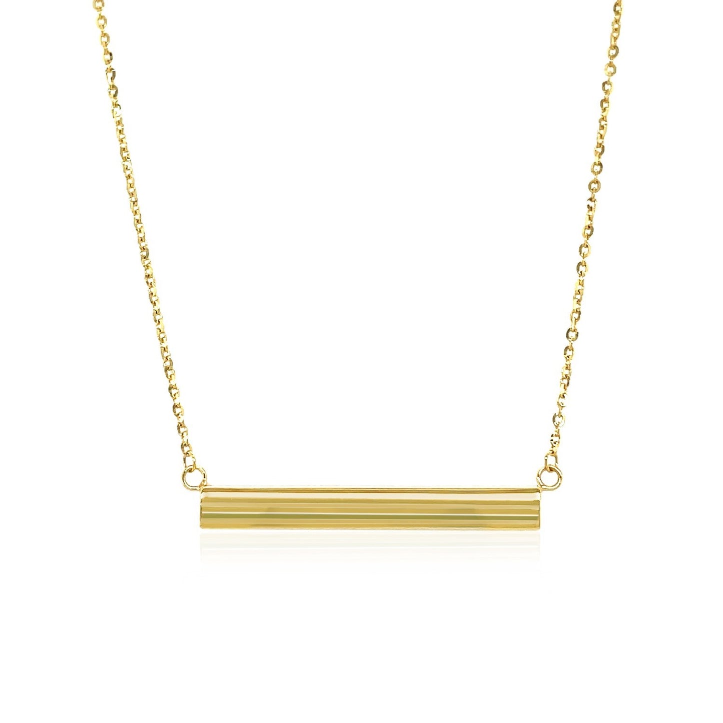 14k Yellow Gold Flat Bar Necklace